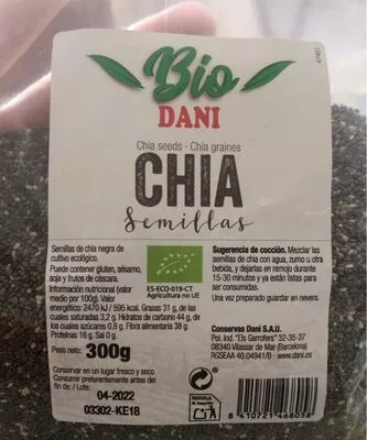 Chia seeds Dani , code 8410721468058