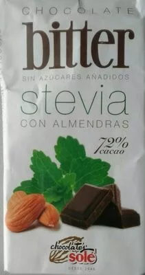 Chocolate bitter stevia con almendras Chocolates Solé , code 8411066002518