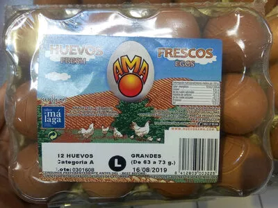 Huevos frescos denominación Málaga Ama 12, code 8412803003225
