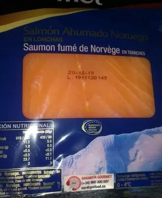 Salmón ahumado noruego Gourmet , code 8413080009474