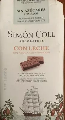 Chocolate con leche sin azúcares añadidos simon coll , code 8413907640705