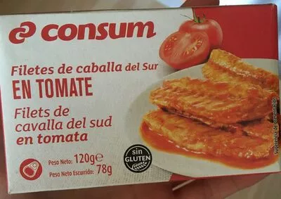 Filetes de caballa en tomate Consum 120 g, code 8414807516909