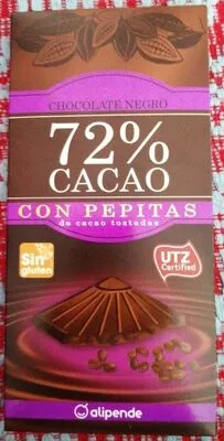 Chocolate negro 72% cacao Alipende , code 8421691441057