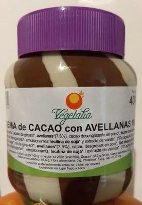 Crema de cacao con avellanas mixta Vegetalia , code 8422791004814