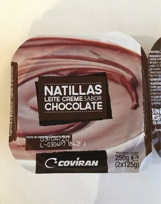 Natillas leite creme sabor chocolate Coviran 2 x 125 g, code 8422823226016