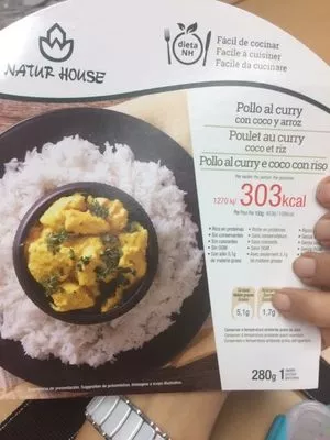 Poulet au curry coco et riz Natur house , code 8423263021667