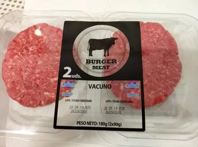 Burger meat vacuno Mercadona 180 g, code 8424045045055