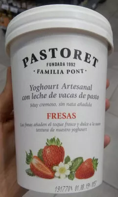 Yogur artesanal cremoso con fresas sin gluten Pastoret 500 g, code 8424790107046