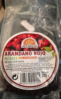 Arandano Rojo Mitades 200G, Intsalim INT Salim 200 g, code 8426633010155