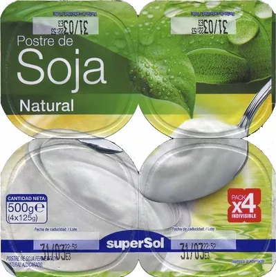 Postre de soja natural SuperSol 500 g (4 x 125 g), code 8430803036357