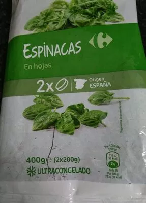 Espinacas  En hojas Carrefour 400 g, code 8431876004687