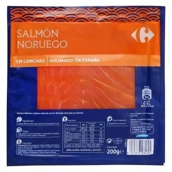 Salmón ahumado noruego Carrefour 200 g, code 8431876231694