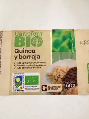 Preparado vegetal quinoa y borraja Carrefour,  Carrefour bio 160 g (2 x 80 g), code 8431876265309