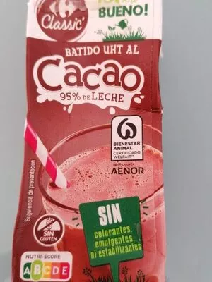 Batido uht at cacao 95% leche Carrefour Classic , code 8431876289374