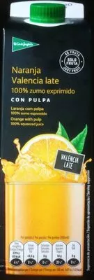 Zumo de naranja Valencia Late con pulpa El Corte Inglés , code 8433329108485