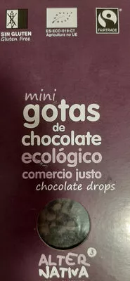 Mini gotas de chocolate ecologico AlterNativa3 225 g, code 8435030574429