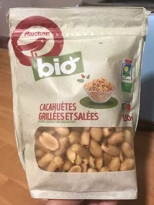 Cacahuètes grillées et salées Auchan 150 g, code 8435177051203