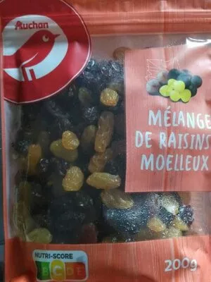 Mélange de raisins moelleux Auchan 200g, code 8435177055539