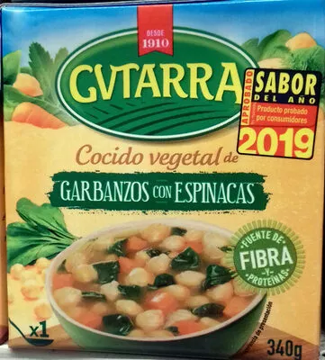 Cocido vegetal de garbanzos con espinacas Gvtarra 340 g, code 8435307403360