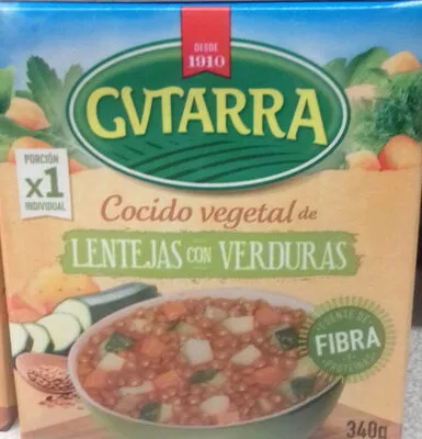 Cocido vegetal lentejas con verduras Gvtarra 340 g, code 8435307403377