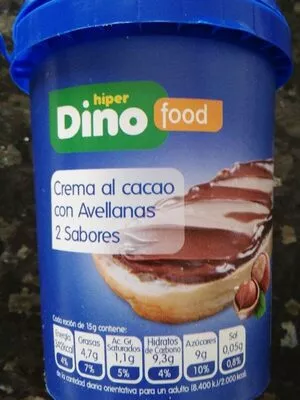 Crema al cacao con avellanas (2sabores) Hiper Dino 500 g, code 8435382808227