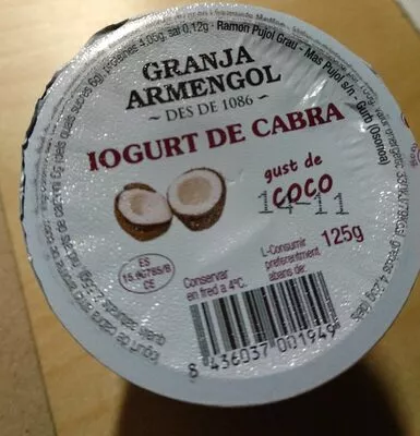 Iogurt de cabra gust de coco Granja Armengol 125 g, code 8436037001949