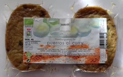 Hamburguesas de puerros al curry Biomundo 150 g (2 x 75 g), code 8436529879070