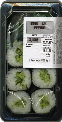 Maki de pepino Sushi Daily 130 g (6 piezas), code 8436539680314