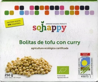 Tofu ecológico "Sojhappy" En bolitas. Al curry Sojhappy 250 g (5 x 50 g), code 8436542890069