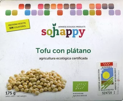 Tofu ecológico "Sojhappy" Con plátano Sojhappy 175 g, code 8436542890229