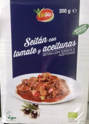 Seitán con tomate y aceitunas Vivibio 200 g, code 8436545624777