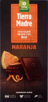 Tierra madre chocolate ecológico negro cacao con naranja Intermón Oxfam 100 g, code 8437007611502