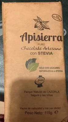 Chocolate artesano con Stevia Apisierra 115 g, code 8437008316338