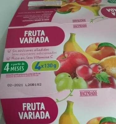 Fruta variada Hacendado 4 x 130 g, code 8480000090188