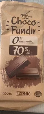 Choco fundir 0% azúcares añadidos 70% cacao Hacendado 200 g, code 8480000125309