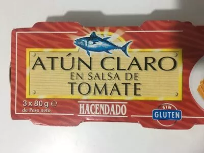 Atun claro en salsa de tomate Hacendado 3 x 80 g, code 8480000180254
