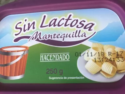 Mantequilla sin lactosa Hacendado , code 8480000209917