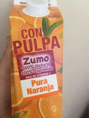 Zumo pura naranja con pulpa Hacendado 1L, code 8480000390325