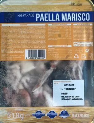 Preparado paella marisco Hacendado 510 g, code 8480000620019