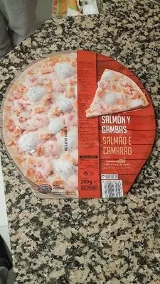 Pizza salmón y gambas Hacendado 390 g, code 8480000635716