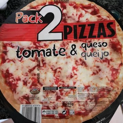 Pizza tomate y queso Hacendado 2 x 285 g, code 8480000635976