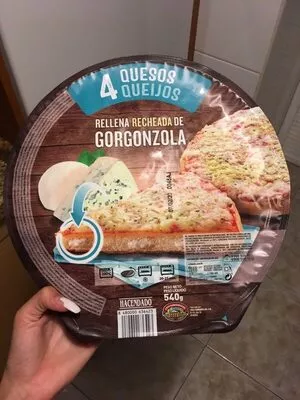 Pizza 4 quesos rellena de gorgonzola Hacendado , code 8480000636423