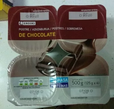 Postre de chocolate Eroski 125 g, code 8480010023336