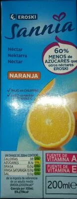 Néctar de naranja sin azucares Eroski , code 8480010130157