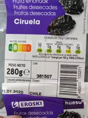 Ciruela Eroski 320 g, code 8480010133264