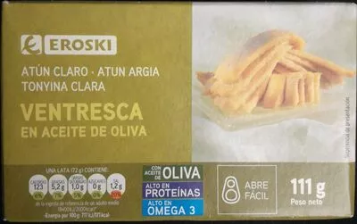 Ventresca en aceite de oliva Eroski 111 g, code 8480010160277