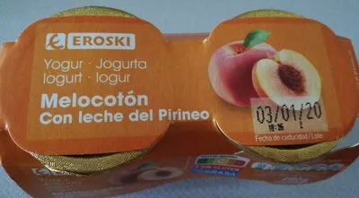 Yogur melocotón con leche del Pirineo Eroski , code 8480010193176