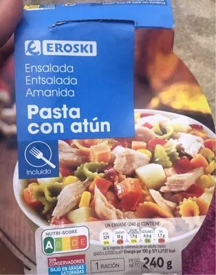 Pasta con atun Eroski 240 g, code 8480010197129