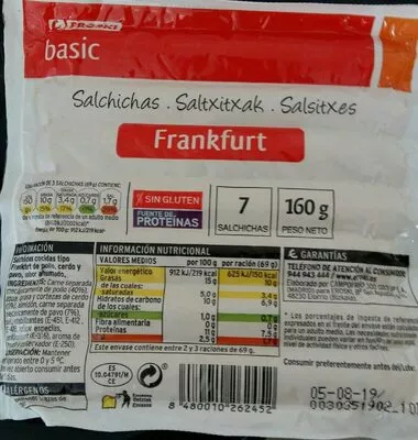 Salchichas Frankfurt Eroski , code 8480010262452