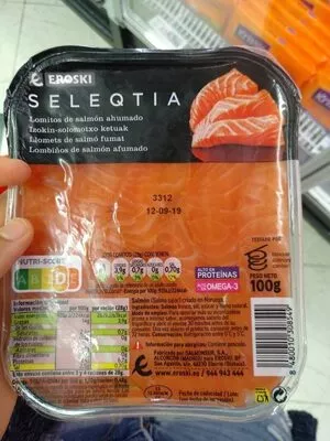 Lomitos de salmón ahumado Eroski , code 8480010308549